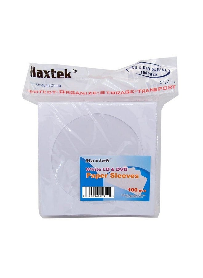 ماكتيك 100 حزمة من ظرف Maxtek من الورق الأبيض الفاخر على شكل أقراص مضغوطة وأقراص DVD مع نافذة مقصوصة وغطاء 100 جرام لكل متر مربع - Image 4