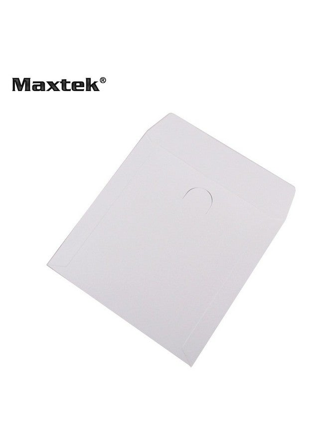 ماكتيك 100 حزمة من ظرف Maxtek من الورق الأبيض الفاخر على شكل أقراص مضغوطة وأقراص DVD مع نافذة مقصوصة وغطاء 100 جرام لكل متر مربع - Image 2
