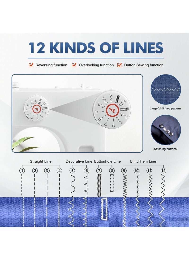 ماكينة خياطة، ماكينة خياطة صغيرة، ماكينة خياطة كهربائية محمولة للمبتدئين، 12 غرزة مزدوجة السرعة مع دواسة القدم - pzsku/Z71D280040C835A0E0FF9Z/45/_/1714121651/7f3345e3-ae1d-498b-86be-66cb373efe15