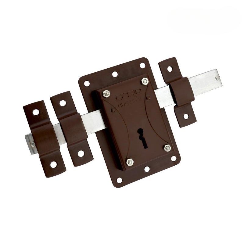 Core Ccore SL-10 Turn Shutter Lock 100mm | Heavy-Duty Iron Lock with Rust-Resistant Power Coated Finish | Universal Fit for Rolling Shutters, Shops, Garages & Warehouses (Brown) - Image 1