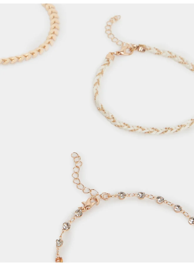 ستايلي Styli Set of 4 - Shell Drop Beaded Anklet