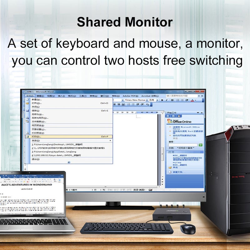 Kvm Switch: 2 Monitors 2 Computers, 4 USB 3.0 Ports - 4K@30Hz HD Resolution, Physical Button Or Wired Remote Switching for Home Office, Gaming Setup - Image 5