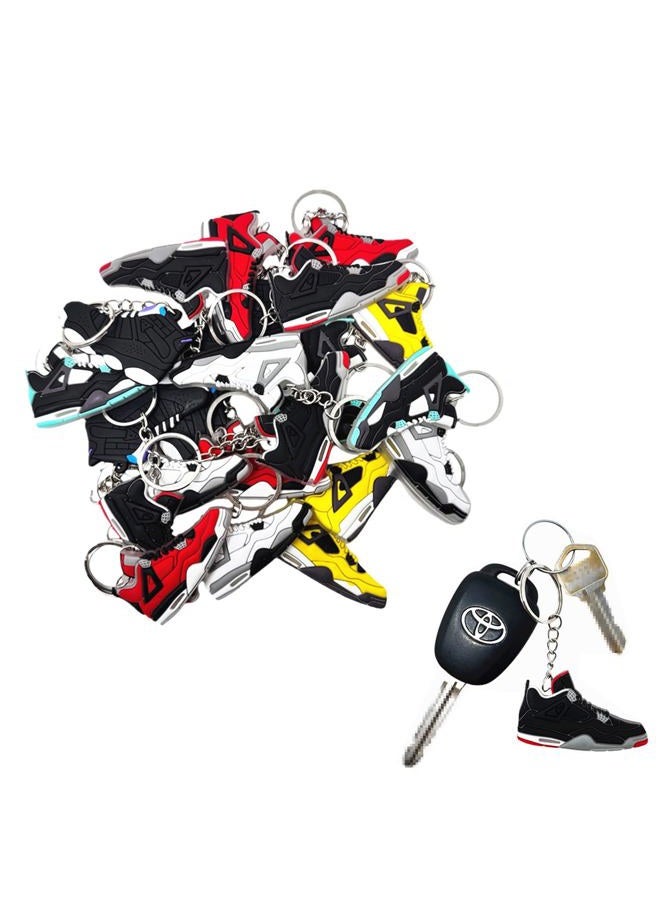 TSY TOOL 20 Pcs of Random Mini Retro Collectible 2D Sneaker Keychains – Rubber Shoe Key Chains for Party Favors, Goodie Bags, Collectors, Mystery Prizes & Sneakerhead Gifts - Image 1
