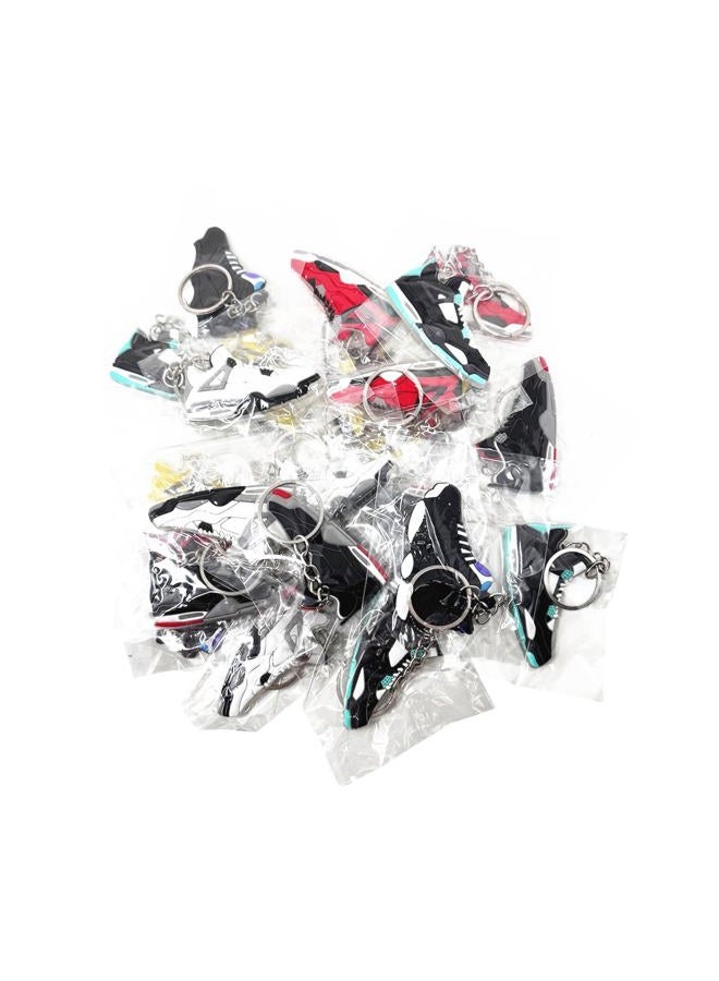 TSY TOOL 20 Pcs of Random Mini Retro Collectible 2D Sneaker Keychains – Rubber Shoe Key Chains for Party Favors, Goodie Bags, Collectors, Mystery Prizes & Sneakerhead Gifts - Image 3