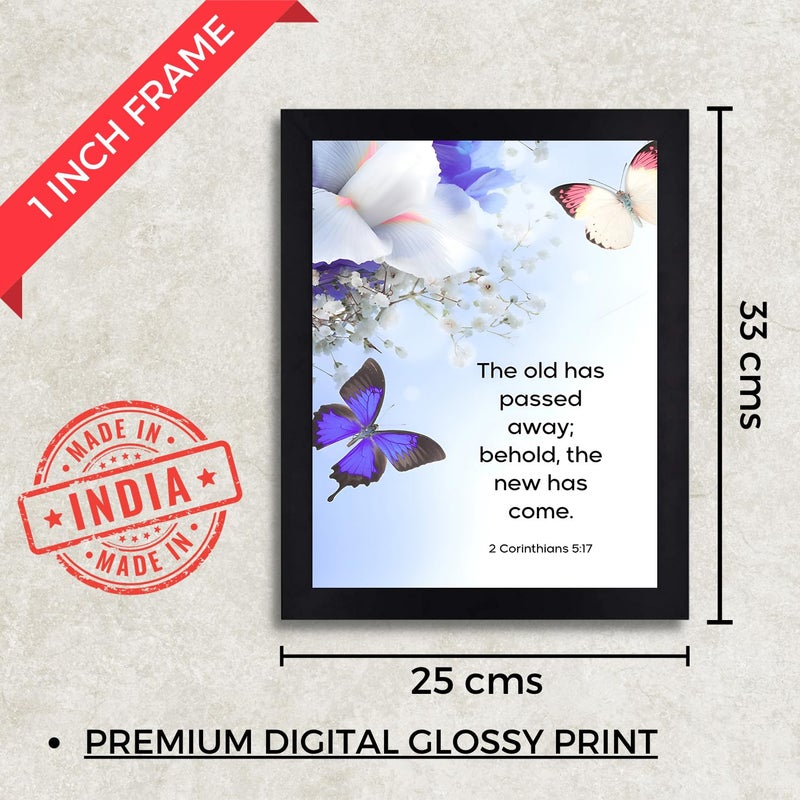 Interio Crafts 2 Corinthians 517 The old has gone the new is here Bible Verse Christian Decor Jesus Christ Decor Synthetic Wood 13X10 Inches - Image 4