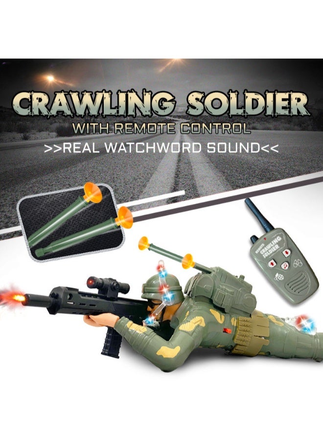 لعبة عسكرية، لعبة جندي، لعبة جندي زاحف تعمل بالتحكم عن بعد للأطفال - جندي جيش يعمل بالتحكم عن بعد مع أضواء ومؤثرات صوتية - Image 3