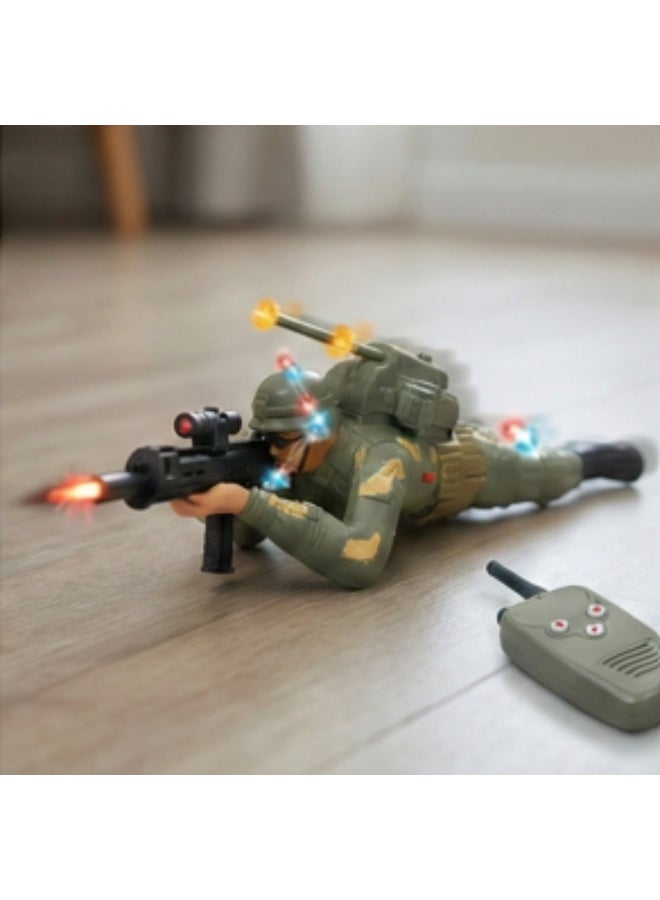 لعبة عسكرية، لعبة جندي، لعبة جندي زاحف تعمل بالتحكم عن بعد للأطفال - جندي جيش يعمل بالتحكم عن بعد مع أضواء ومؤثرات صوتية - Image 5