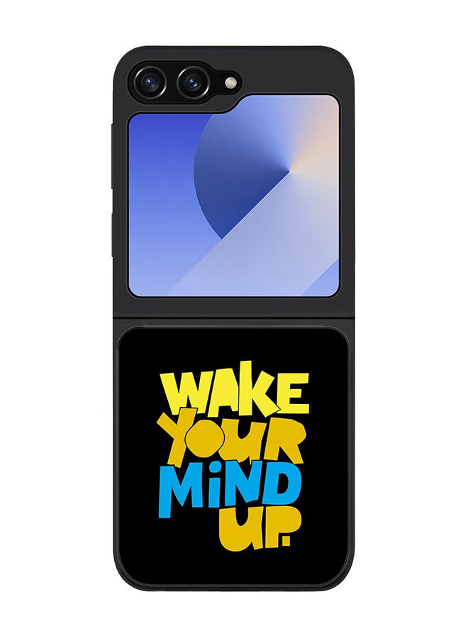 Stylizedd Rugged Black edge case for Samsung Galaxy Z Flip7 FE, Slim fit Soft Case Flexible Anti Drop TPU Gel Thin Cover -  Wake your mind up - Image 1