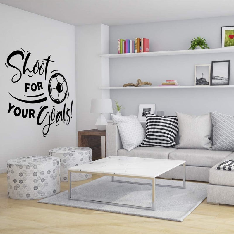Wall4Stickers ملصقات كرة القدم “استهدف أهدافك”، للأولاد؛ لوحات جدارية، ورق حائطي، لغرف المعيشة، ملصقات، ملصقات للأطفال، زينة للمطابخ، إكسسوارات فنية، للحوائط، ولغرف نوم المراهقين، والصالات الرياضية. - Image 3