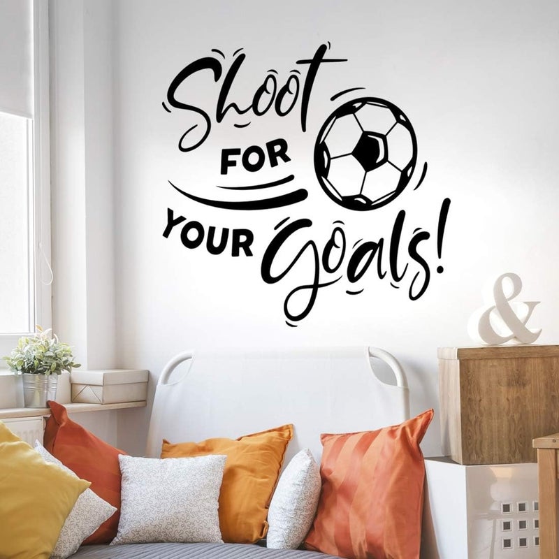 Wall4Stickers ملصقات كرة القدم “استهدف أهدافك”، للأولاد؛ لوحات جدارية، ورق حائطي، لغرف المعيشة، ملصقات، ملصقات للأطفال، زينة للمطابخ، إكسسوارات فنية، للحوائط، ولغرف نوم المراهقين، والصالات الرياضية. - Image 5