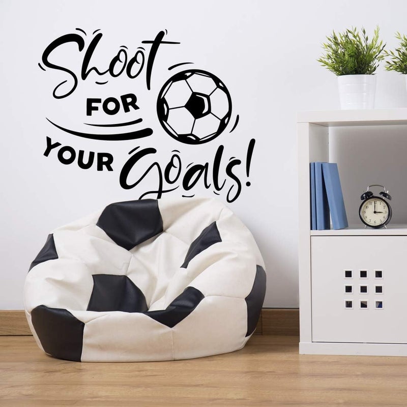 Wall4Stickers ملصقات كرة القدم “استهدف أهدافك”، للأولاد؛ لوحات جدارية، ورق حائطي، لغرف المعيشة، ملصقات، ملصقات للأطفال، زينة للمطابخ، إكسسوارات فنية، للحوائط، ولغرف نوم المراهقين، والصالات الرياضية. - Image 2