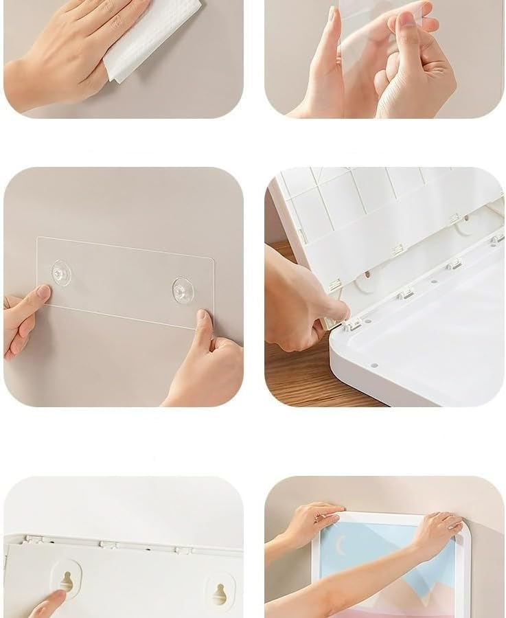 Arkit WallMounted Bathroom Cabinet with MirrorWaterproof MoistureProof Storage DeviceNoPunching Installation Modern Home Decor Accessories for Bathroom Decor Bedroom Decor Home Decor - Image 2