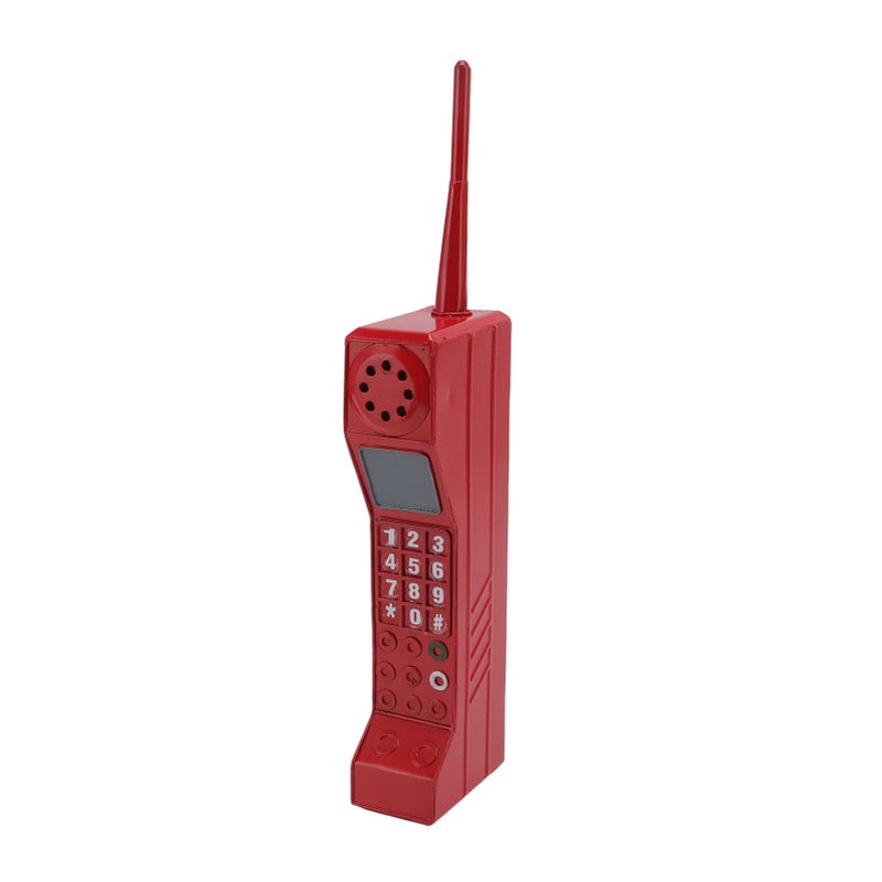 Retro Brick Cell Phone Ornament Vintage Cellular Phone Model Old Fashioned Cell Phone Template for Family Decoration Simulation Photographic OrnamentsRed