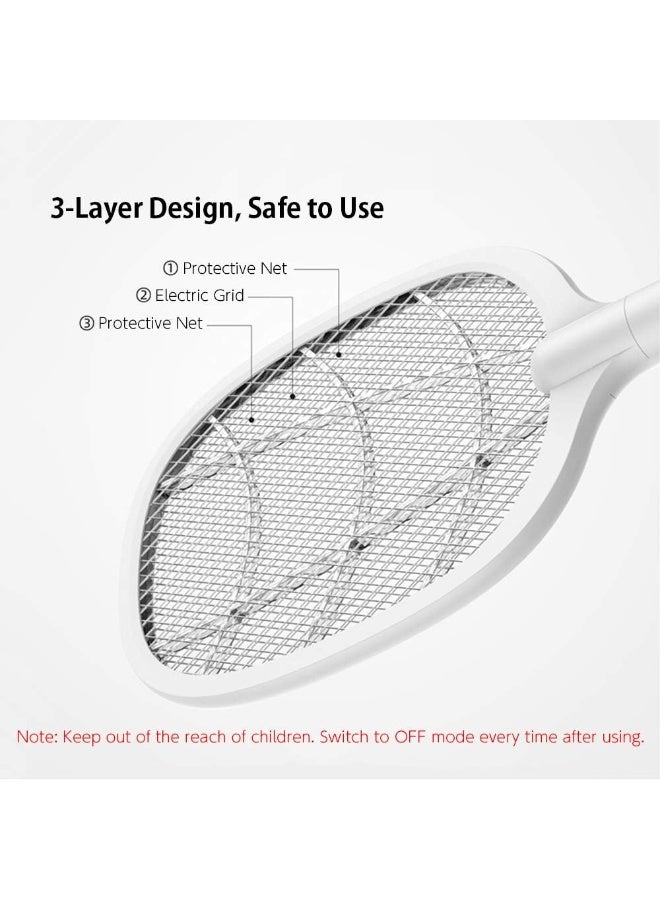 AWH Electric Fly Swatter, 2 in 1 Electric Fly Swatter & Mosquito Lamp Mosquitoes Trap with UV Ray & Electric Shock Rechargeable Mosquito Killer Lamp Bug Zapper with Base - Image 5
