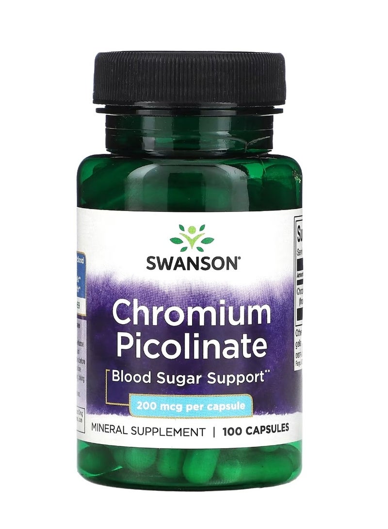 سوانسون بيكولينات الكروم 200 ميكروجرام 100 كبسولة - Image 1