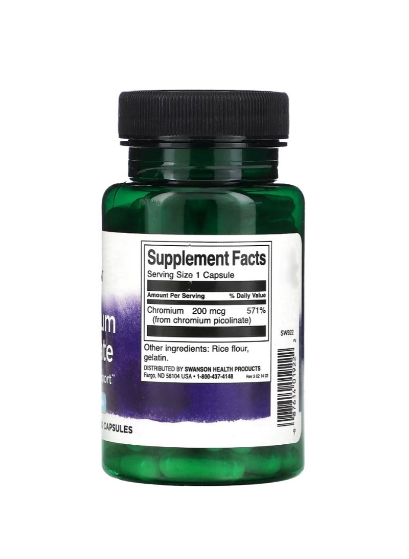 سوانسون بيكولينات الكروم 200 ميكروجرام 100 كبسولة - Image 2