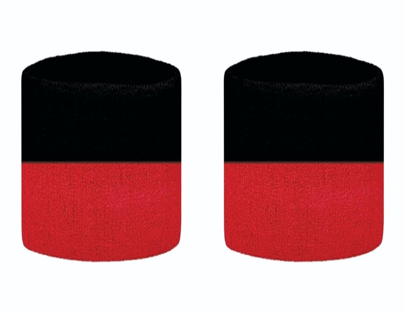 STEFFER شريط رأس سيليكون ستيفر للرياضة، تمارين الجيم، شريط عرق اليوغا - جميع ملابس الرياضة للياقة البدنية للجنسين (أسود وأحمر) - Image 2