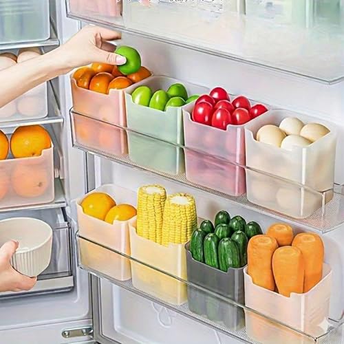 Stewit® 6 fridge storage boxes multipurpose containers for storage Space-saving Refrigerator Side Door Organizer for fridge kitchen Fruits, Vegetables Storage- Transparent - Image 1