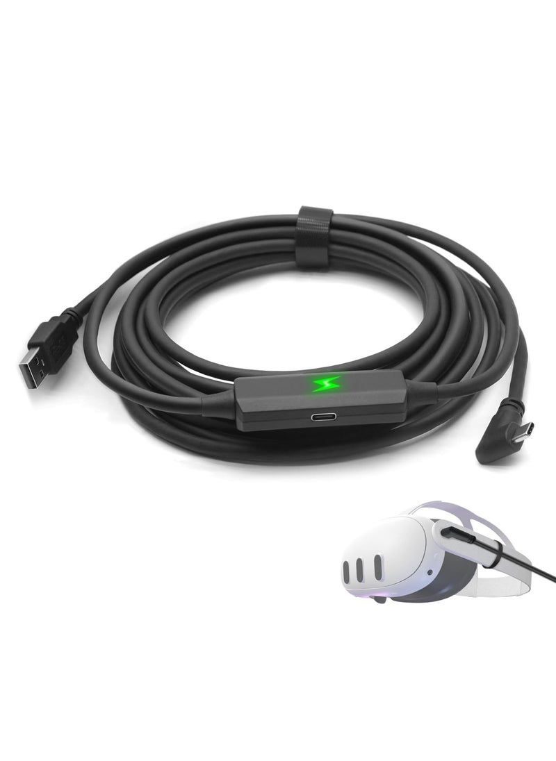 Peachjoy - Link Cable Compatible with Meta Quest 3, Extend Playtime, 16FT USB A to USB C Charging Cable Compatible with Oculus Quest 2/ Pico VR Headset and PC Connection - Image 1