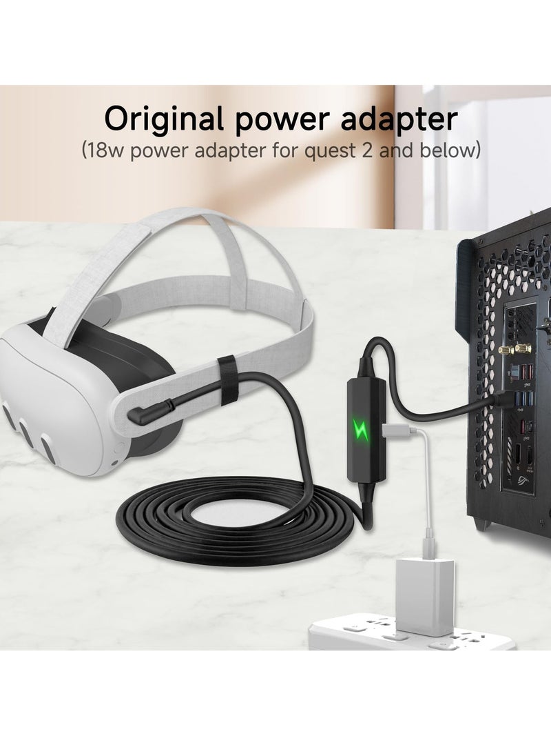 Peachjoy - Link Cable Compatible with Meta Quest 3, Extend Playtime, 16FT USB A to USB C Charging Cable Compatible with Oculus Quest 2/ Pico VR Headset and PC Connection - Image 1