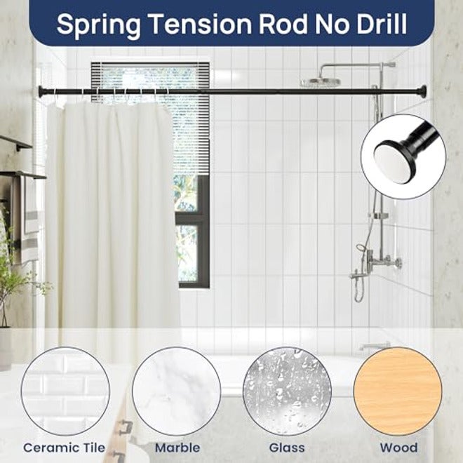 ENJOYBASICS Matte Black Shower Curtain Rod 30-76In (76.2-193.04cm) - Image 4
