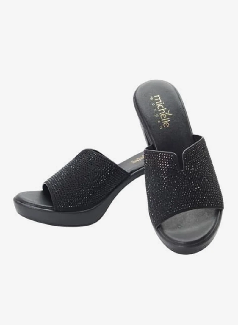 Michelle Morgan 092-3080 Michelle Morgan Ladies High Heel Sandals 514RJ156 Black