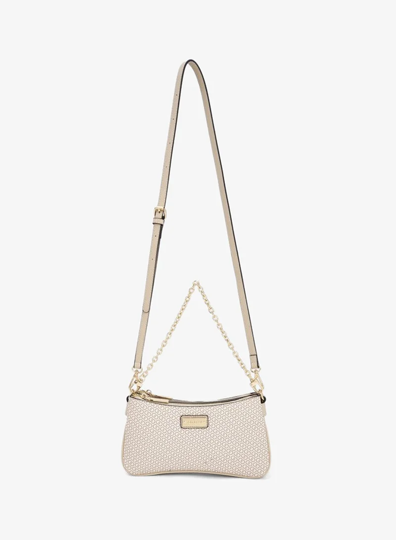 Celeste Monogram Print Crossbody Bag With Zip Closure