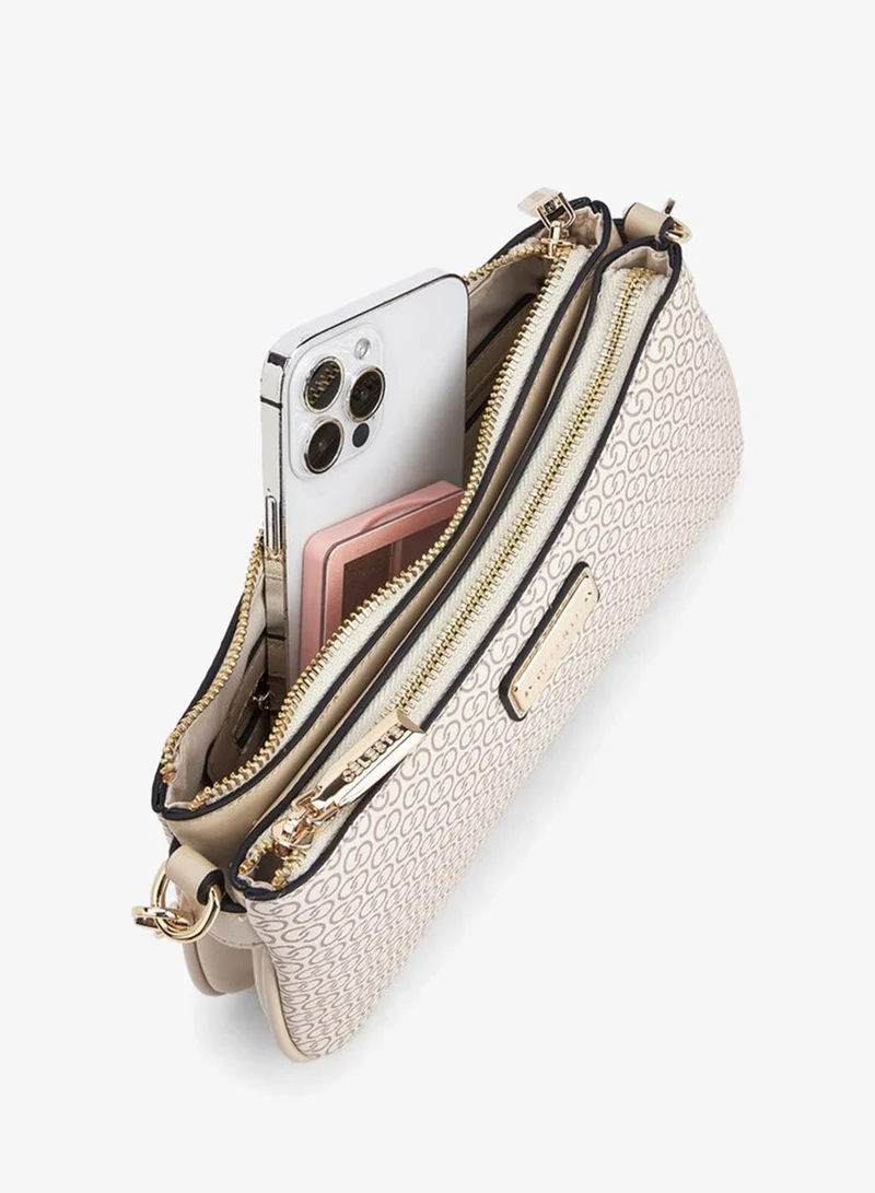 Celeste  Monogram Print Crossbody Bag With Zip Closure for Women | Best Price UAE