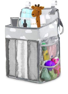 Y&D Diaper Caddy Hanging Organizer Nursery Nappy Organiser Holder Stacker for Baby Crib Changing Table Playard Wall Shower Bedside Storage Grey  - Image 1