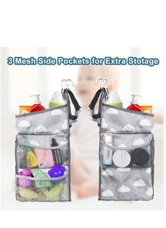 Y&D Diaper Caddy Hanging Organizer Nursery Nappy Organiser Holder Stacker for Baby Crib Changing Table Playard Wall Shower Bedside Storage Grey  - Image 2