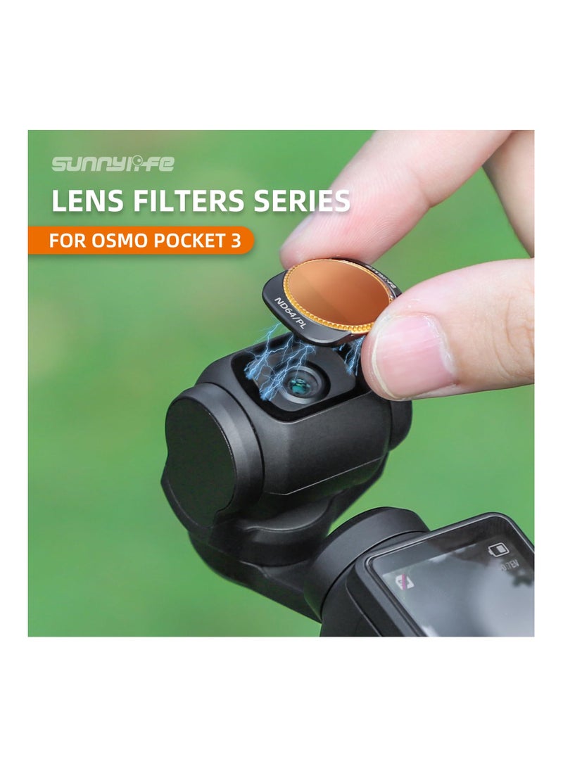 Excefore - Magnetic ND/CPL Filter Set Compatible with DJI OSMO Pocket 3 - 4 Pack Adjustable Filter Set (ND8/PL+ND16/PL+ND32/PL+ND64/PL) - Image 1