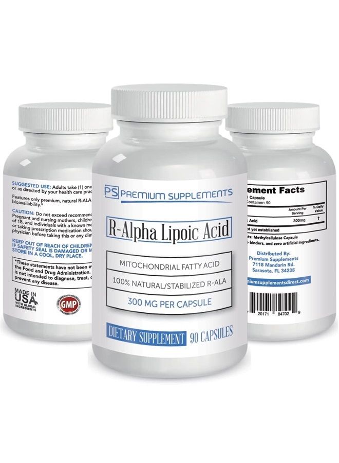 R-Alpha Lipoic Acid 300MG of Pure R-LIPOIC Acid 90 Count. ((((MAX Strength))))