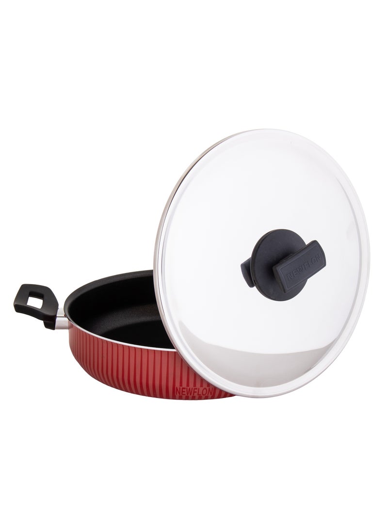 Newflon Deep Frying Pan With Steel Lid Size 26 cm - Image 3