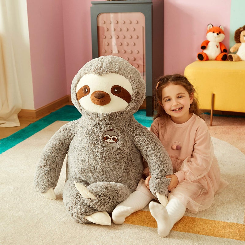 IKASA Large Sloth Stuffed Animal Plush Bradypode Toy for Children (Gray, 30 inches) - Image 2
