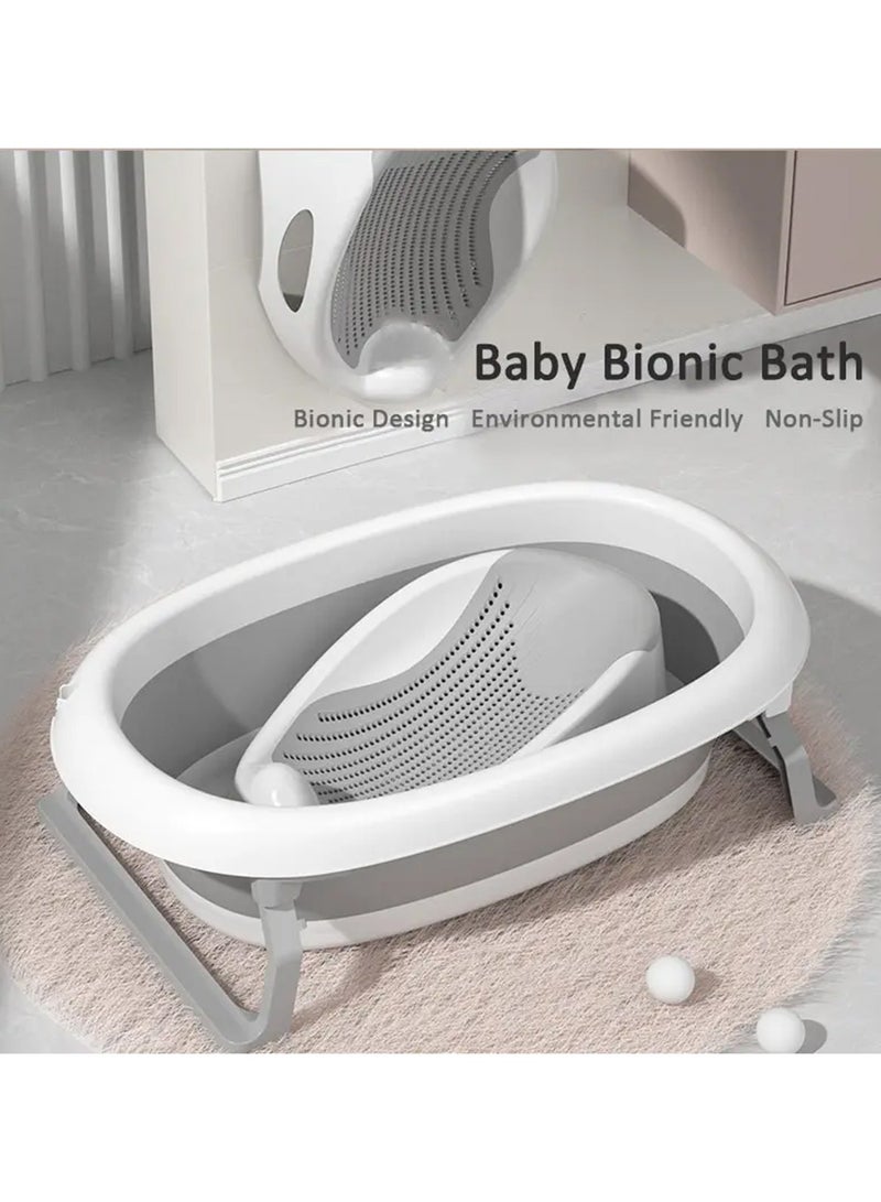 BABY PLUS Non-Slip Newborn Baby Bathtub Safe Infant Bath Tub with Headrest - Image 5