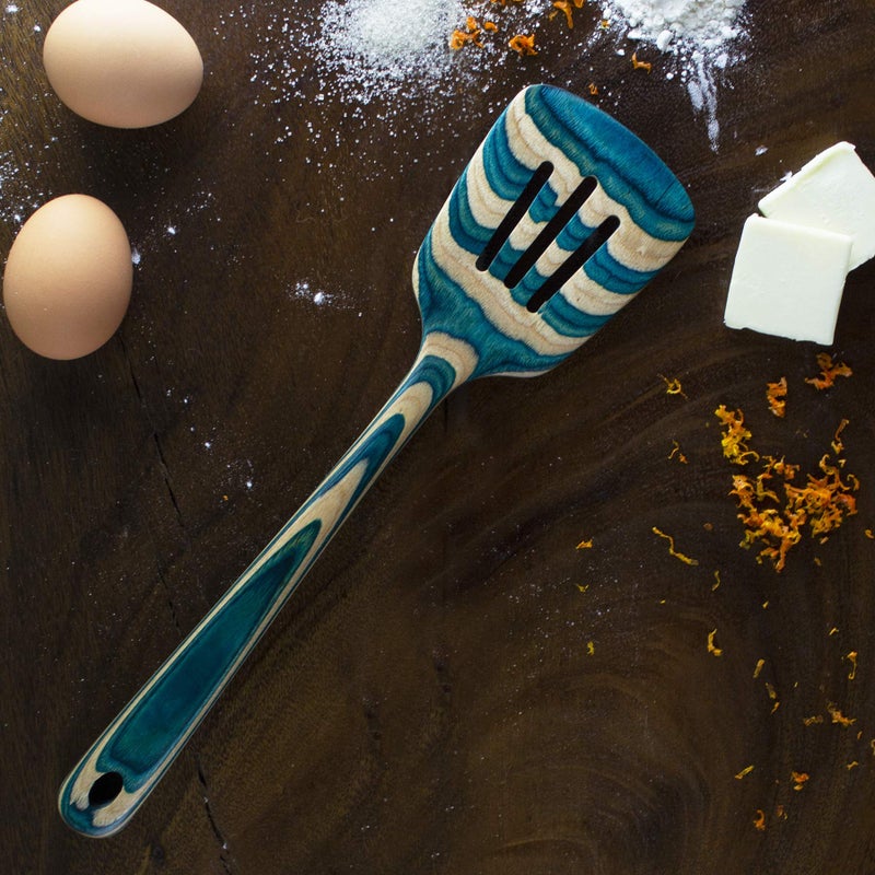Totally Bamboo Baltique Mykonos Collection 12-1/2" Wooden Slotted Spatula, Safe for Nonstick - Image 2