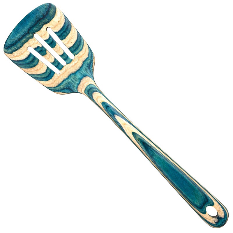 Totally Bamboo Baltique Mykonos Collection 12-1/2" Wooden Slotted Spatula, Safe for Nonstick - Image 1