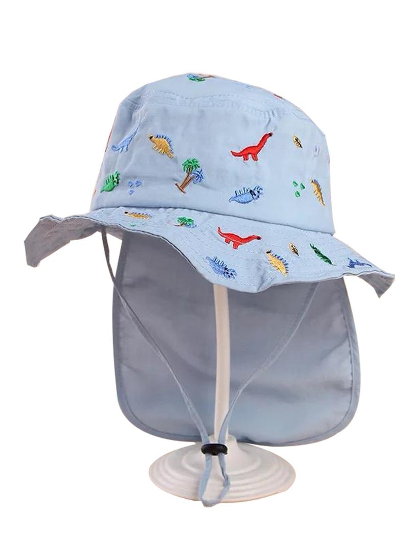 Wonder Kids Neck Cover Hats for Kids – Adjustable Nylon, Waterproof & UV Protection, Printed Caps for Ultimate Comfort & Sun Protection Blue