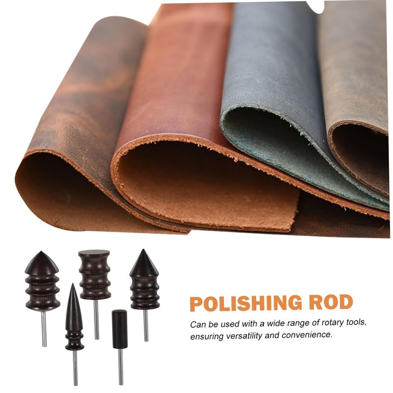 Lurrose 5pcs Leather Burnishing Tool for Polishing and Smoothing Leather Edges Compatible Rotary Tools for Craft Projects - Image 5