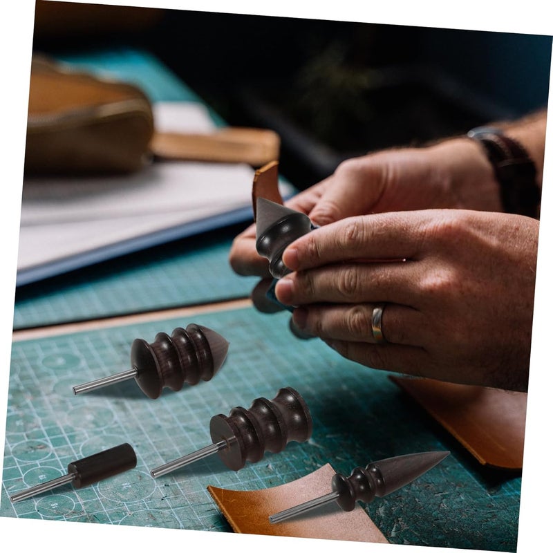 Lurrose 5pcs Leather Burnishing Tool for Polishing and Smoothing Leather Edges Compatible Rotary Tools for Craft Projects - Image 3