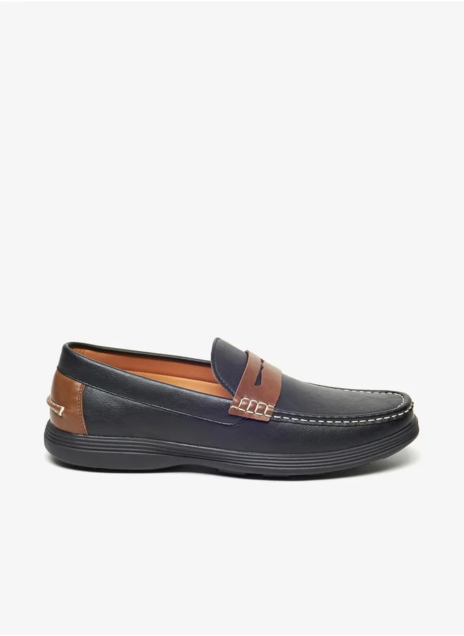 ال بي ال من شو اكسبرس Men's Textured Slip-On Moccasins