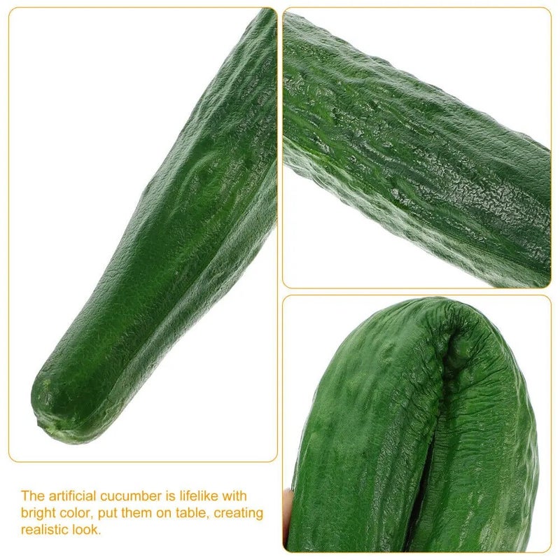 Bluejw Artificial Cucumber PU Realistic Vegetable Green Decor Props - Fake Vegetables for Home Kitchen Restaurant Display, Christmas Party Decorations - Image 5