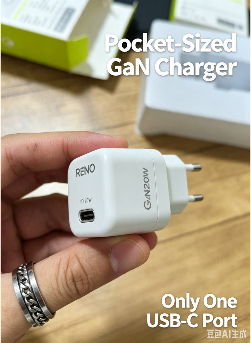 RENO RC-93 20W GaN PD Super Fast Charger - Pocket-Sized Single USB-C Wall Adapter (EU Plug) - Image 5