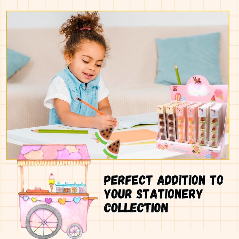 Sakuya Water Melon Ice Cream Eraser for Kids and Adults | Stylish Eraser for School Kids | Birthday Return Gifts - Image 5