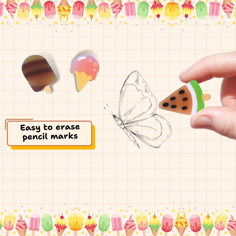Sakuya Water Melon Ice Cream Eraser for Kids and Adults | Stylish Eraser for School Kids | Birthday Return Gifts - Image 3