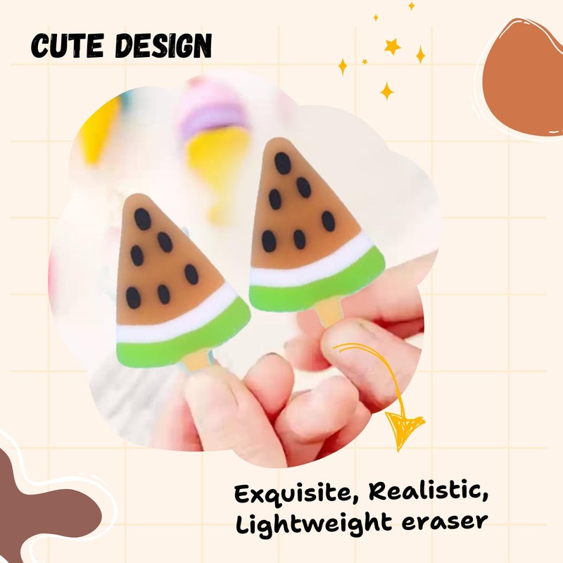 Sakuya Water Melon Ice Cream Eraser for Kids and Adults | Stylish Eraser for School Kids | Birthday Return Gifts - Image 4