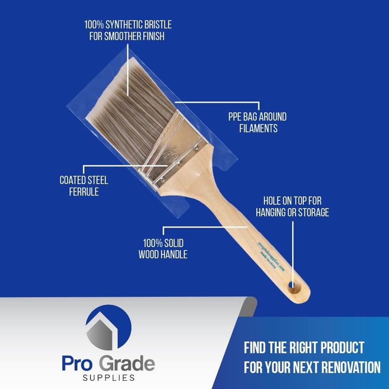Pro-Grade - Paint Brushes - 2Ea 3" Angle Brushes - Image 1