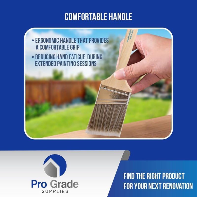 Pro-Grade - Paint Brushes - 2Ea 3" Angle Brushes - Image 5