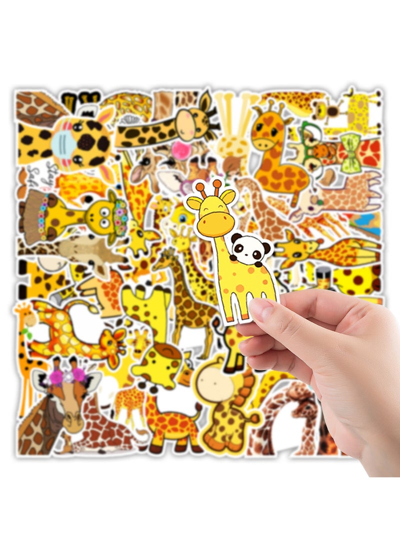 50 Giraffe Stickers Pcs Giraffe Waterproof Vinyl Decals for Water Bottles Laptop Luggage Cup Mobile Phone Computer Skateboard Refrigerator Wardrobe Guitar Car Motorcycle Bike Decor