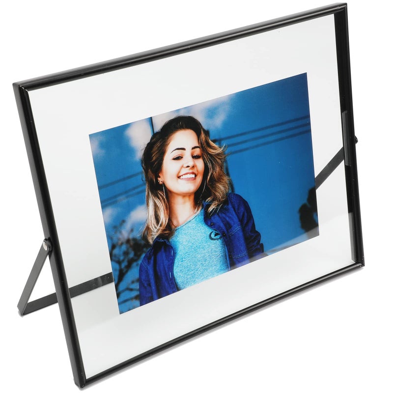 أهاجو Ahago Black Floating Frame (8x10 أفقيًا) للصورة 7x9 6x8 5x7 إطار الصورة على الطاولة المنزل أو ديكور المكتب أنيق لعيد العطلة أو الزفاف - Image 1